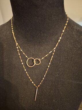 10K Solid Gold Layered Necklace – 17”